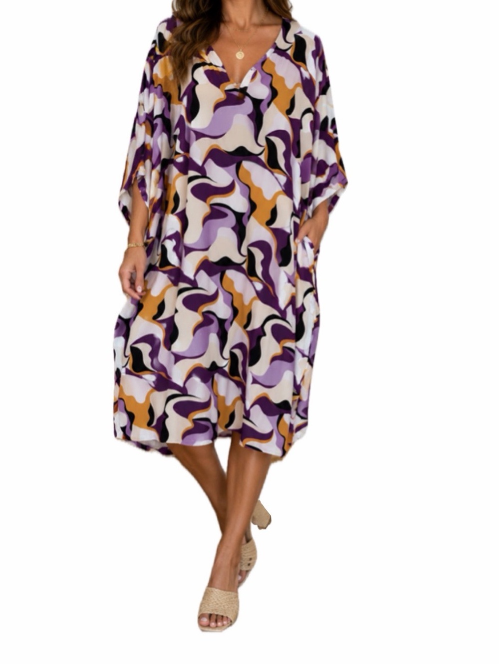 NWT Elegant Emily Abstract Print Maxi Dress